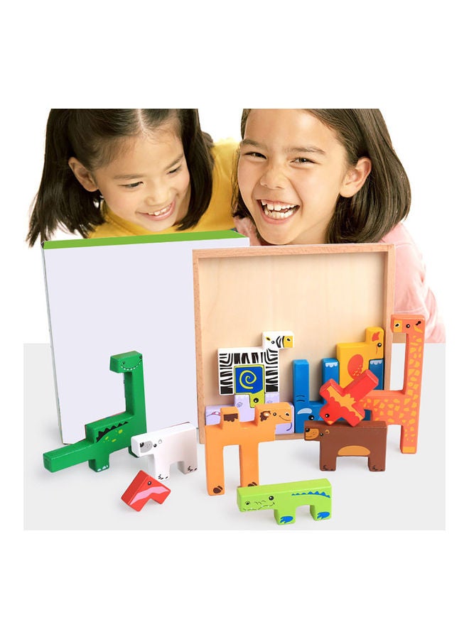 مجموعة من الألغاز الخشبية ثلاثية الأبعاد للحيوانات الكرتونية - Image 2